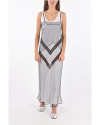 Maison Margiela - Mm1 Mesh Maxi-jurk Met Onderrok Aan De Binnenkant In Blauw - Lyst