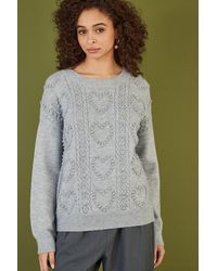 Yumi' - Heart Knit Relaxed Jumper - Lyst