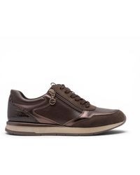 Tamaris - Faux Leather Fashion Lace Up Sneakers - Lyst