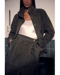 Karen Millen - Suede High Collar Pocket Jacket - Lyst