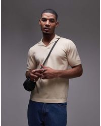 TOPMAN - Short Sleeve Knitted Open Revere Shirt - Lyst