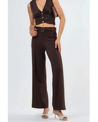 Busem - High Waist Belted Straight Leg Pants - Lyst