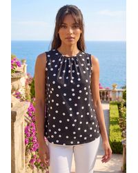 Roman - Spot Print Tie Detail Vest Top - Lyst