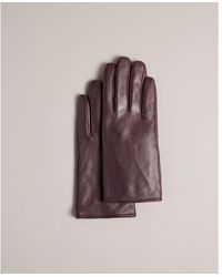 Ted Baker - Arleo Leather Gloves, Deep - Lyst