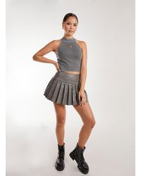 Pink Vanilla - Stone Wash Pleated Mini Skirt - Lyst