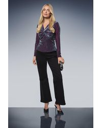 Wallis - Petite Devore Jersey Twist Top - Lyst