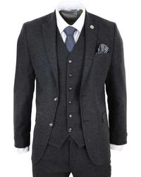 TruClothing - 3 Piece Wool Tweed Vintage Retro Suit Velvet - Lyst