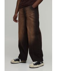 BoohooMAN - Baggy Rigid Bleach Washed Denim Jeans - Lyst
