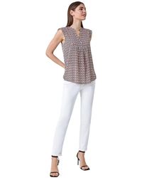 Roman - Geometric Print Frill Blouse - Lyst