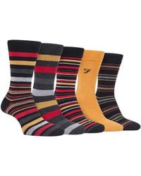 Farah - 5 Pack Natural Organic Bamboo Bright Striped Patterned Socks - Lyst