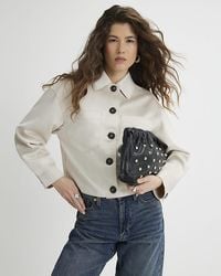 River Island - Overshirt Faux Suede Long Sleeve - Lyst