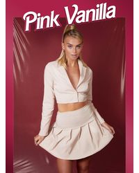 Pink Vanilla - Bengaline Pleated Mini Skirt - Lyst
