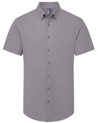 PREMIER - Supreme Oxford Short-Sleeved Formal Shirt (Steel) - Lyst