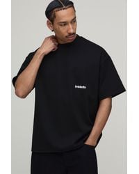 BoohooMAN - Oversized Extended Neck Super Premium Heavyweight Limited T-Shirt - Lyst
