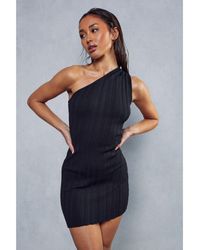 MissPap - One Shoulder Premium Knit Mini Dress - Lyst