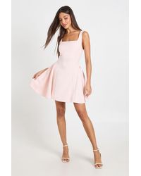 Boohoo - Square Neck Full Skirt Mini Dress - Lyst