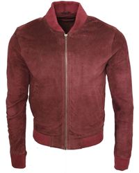 Infinity Leather - Varsity Soft Suede Bomber Jacket - Lyst