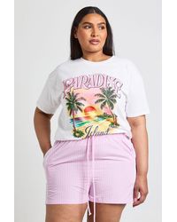 Boohoo - Plus Contrast Drawstring Waist Short - Lyst