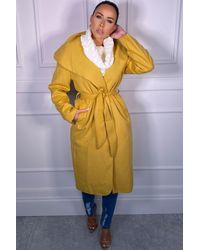 Femme Luxe - Waterfall Duster Belted Long Coat - Lyst
