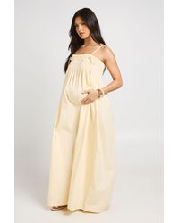 Boohoo - Maternity Shirred Detail Maxi Dress - Lyst