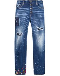 DSquared² - Roadie Jean Floral Pattern Jeans Cotton - Lyst