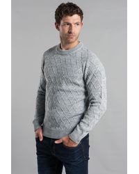 Kensington Eastside - Cable Knit Crew Neck Jumper - Lyst