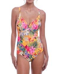 Fantasie - Anguilla Underwired Light Control Deep Plunge Swimsuit Saffron - Lyst
