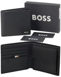 BOSS - Leather Wallet Zair_4Cc Bifold Credit Cardholder - Lyst