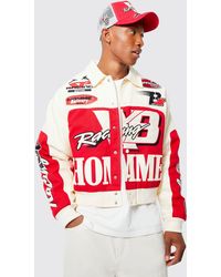 BoohooMAN - Boxy Twill Homme Moto Bomber Jacket - Lyst
