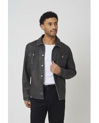 Brave Soul - Faux Leather Button Through Shacket - Lyst