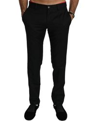 Dolce & Gabbana - Zwarte Jurk Formele Broek Mannen Wollen Broek - Lyst