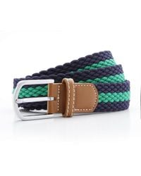 Asquith & Fox - Two Colour Stripe Braid Stretch Belt (/Kelly) - Lyst