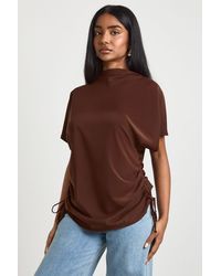 Boohoo - Loose Ruched Side Body Top - Lyst