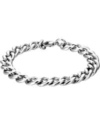 The Jewellery Stockroom - Flat Curb Steel 8 Inch Chain Bracelet - Lyst