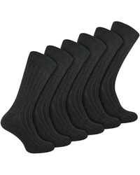 Sock Snob - 6 Pairs Plain Coloured Cotton Rich Ribbed Dress Socks - Lyst