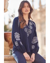 Sosandar - Premium Cotton Embroidered Blouse - Lyst