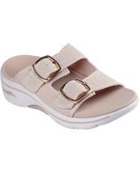 Skechers - Go Walk Arch Fit 2.0 Bestemde Textiel Dames Blush Sandalen - Lyst
