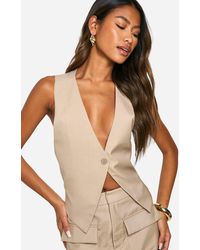 Boohoo - Twist Back Detail One Button Waistcoat - Lyst