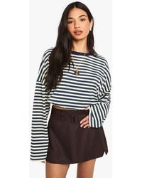 Boohoo - Belted Textured Mini Skirt - Lyst