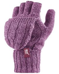 Heat Holders - Thermal Converter Fingerless Cable Knit 2.3 Tog Gloves - Lyst
