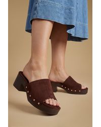 Oasis - Henrie Faux Suede High Heeled Mule Sandals - Lyst