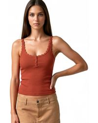 Busem - Fitted Lace-Trim Cami Top - Lyst