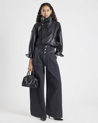 River Island - Wide Leg Jeans Corset Button Up Cotton - Lyst