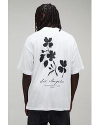 BoohooMAN - Oversized Blurred Floral Print T-Shirt Cotton - Lyst