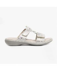 Rieker - 659X6-80 Ladies Leather Sandals Metallic - Lyst