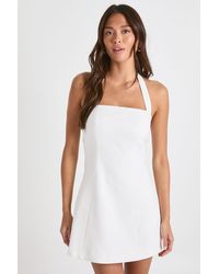 Boohoo - Tailored Halterneck A-Line Dress - Lyst