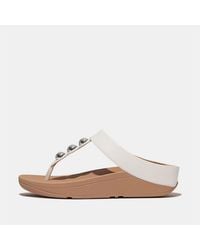 Fitflop - Fit Flop Mirror Dome Leather Toe Post Sandals - Lyst