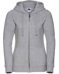 Russell - Ladies Authentic Full Zip Hoodie (Light Oxford) - Lyst