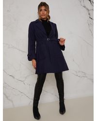Chi Chi London - Structured Coat With Bow Sleeves And Belt - Lyst