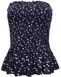 Secret Label - Spotted Peplum Bandeau Top - Lyst
